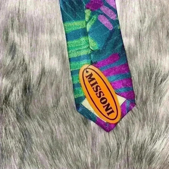 NWT Rare Missioni Cravatte 100%Silk Tie. Made in Spain summer time fun pattern - Picture 3 of 9